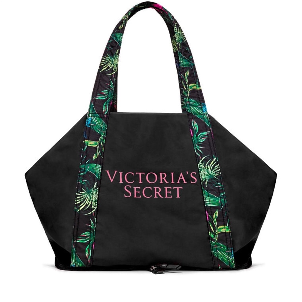 New VS Packable Weekender Bag Palm Print (Black)